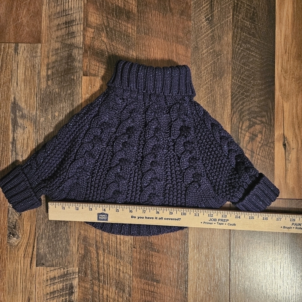 Osh Kosh B'Gosh Baby Girl Navy Blue Cable Knit Sweater Size 9 Months - Picture 4 of 8